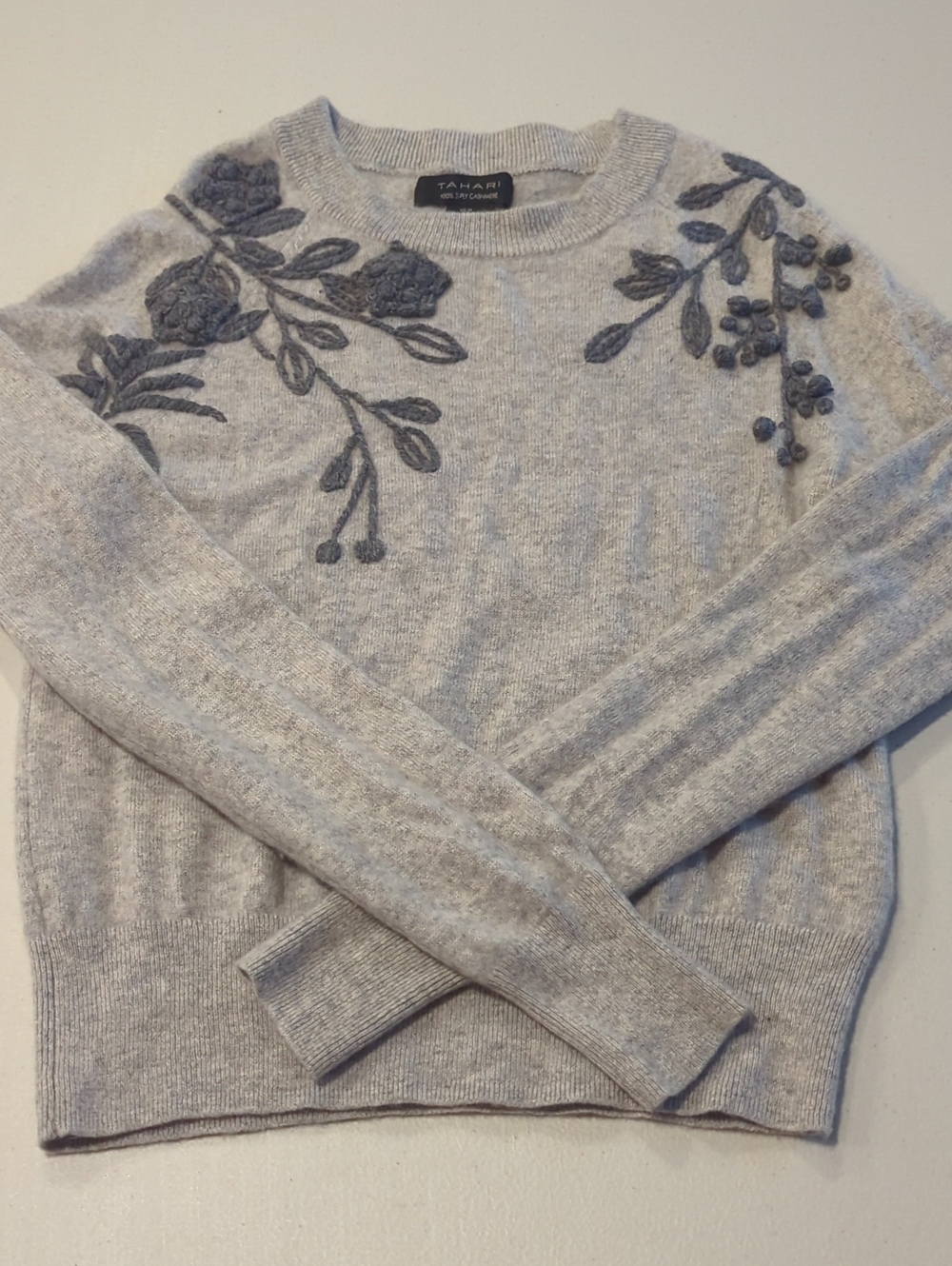 Tahari Embroidered Cashmere Sweater